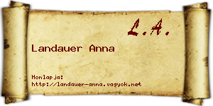 Landauer Anna névjegykártya